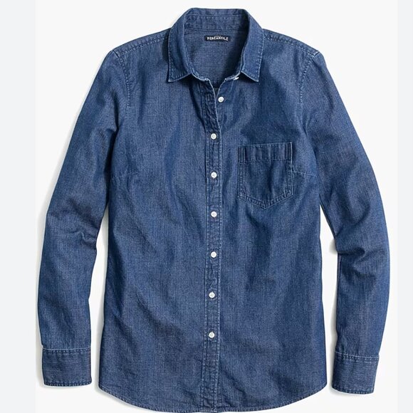 J Crew Factory Denim Shirt in Signature Fit - Picture 1 of 3